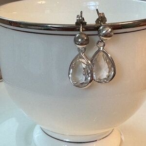 Vintage silver crystal drop earrings